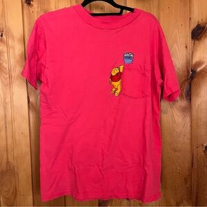 Vintage Red T-Shirt with Winnie the Pooh Embroidery